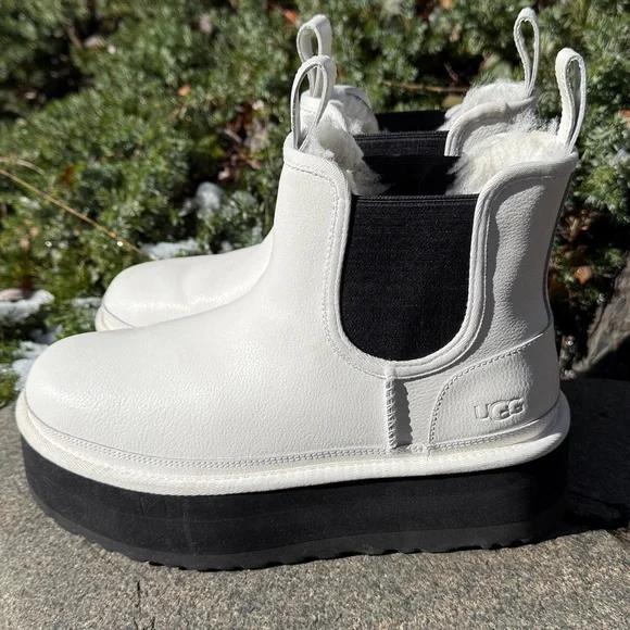 UGG NEUMEL PLATFORM WHITE CHELSEA BOOT - 9 - NIB ! 🥶❄️ - Picture 5 of 14